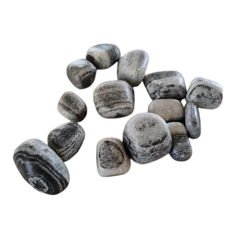 Black Smooth Unpolished Marble Pebbles