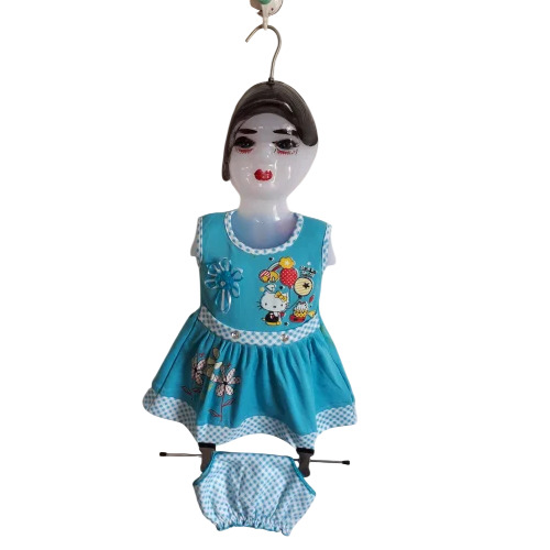 Kids Blue Cotton Frock