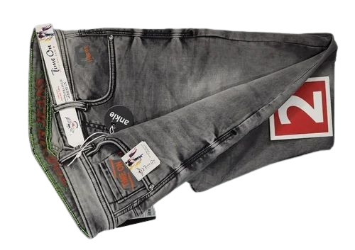 32inch Men Grey Faded Heavy Cotton Jeans