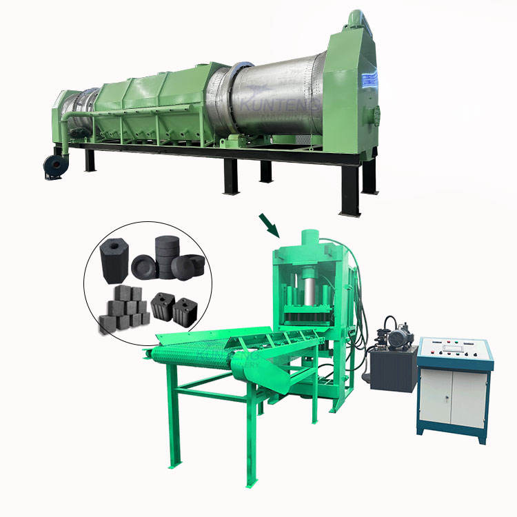 Continuous Sawdust Walnut Shell Carbonization And Briquetting Production Line - Briquette Size: Customized