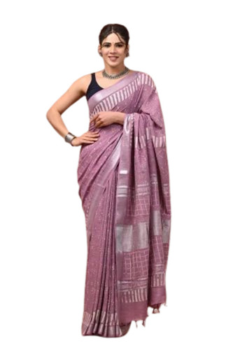Designer Cotton Linen Saree
