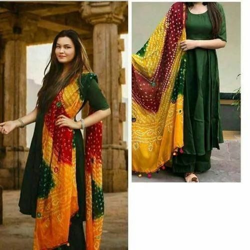 Ladies Plain Anarkali Suit