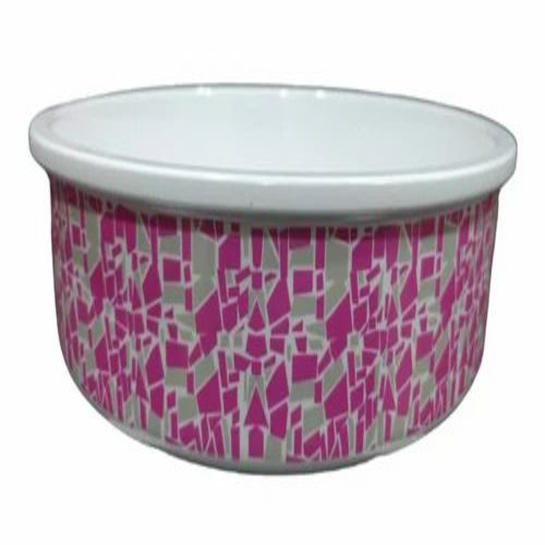Melamine Pet Feeding Bowl - Stainless Steel 22x19x5cm White Base | Good Quality Custom Size