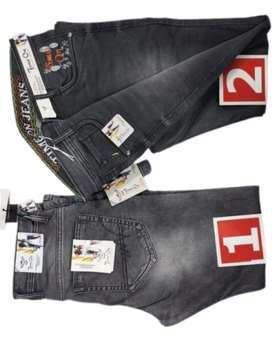 Men Grey Straight Fit Heavy Cotton Jeans