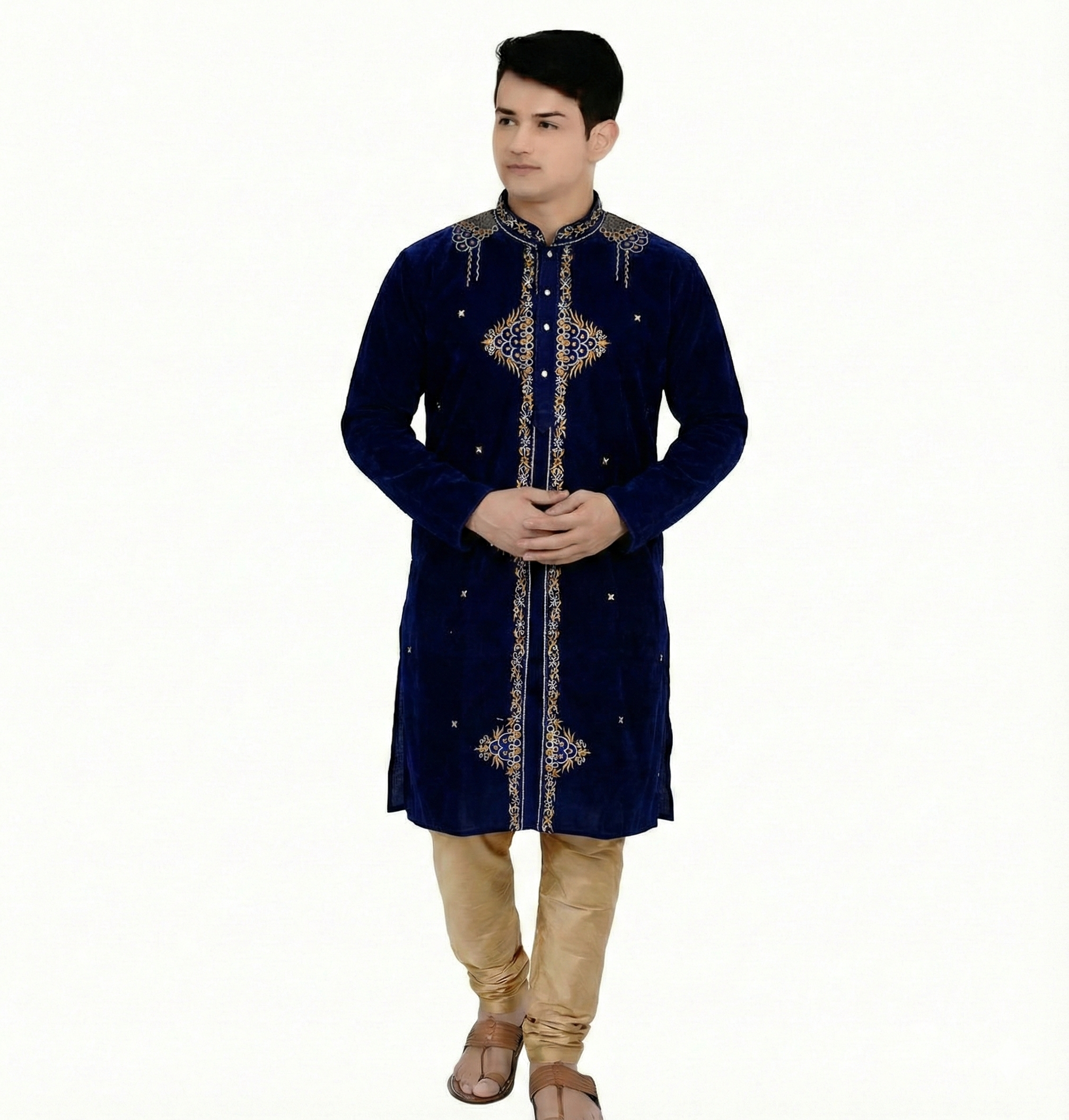Mens Handmade Kantha Stitch Design Kurta