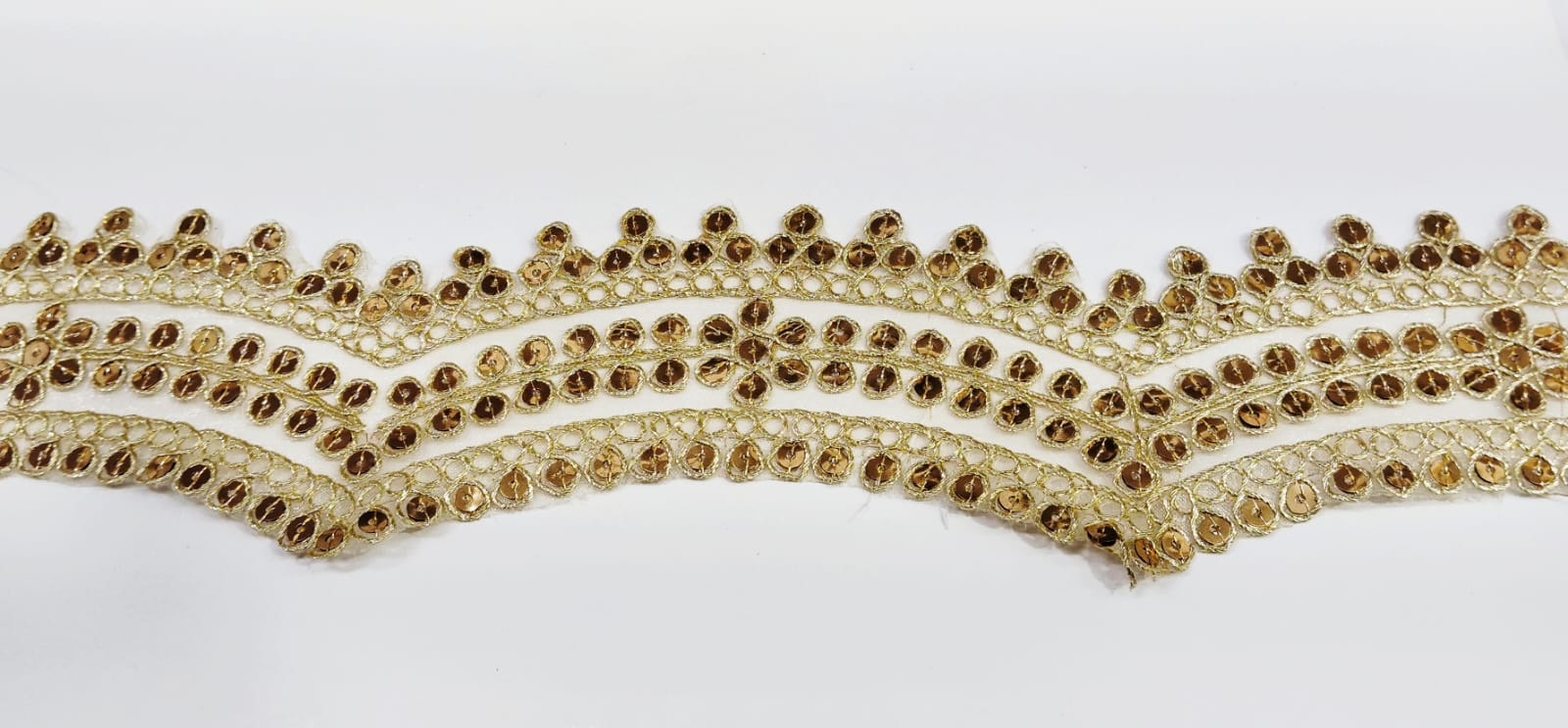 Rose Gold Sequins Work Lace Trim - Application: Best Quality