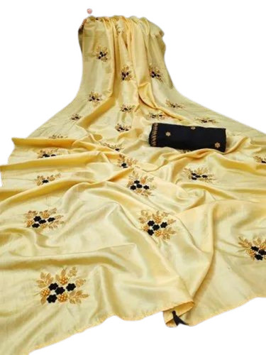 Silk Saree With Embroidery Work