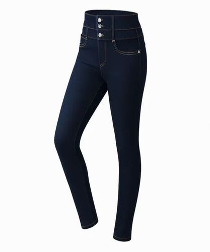Ladies Cotton High Rise Jeans