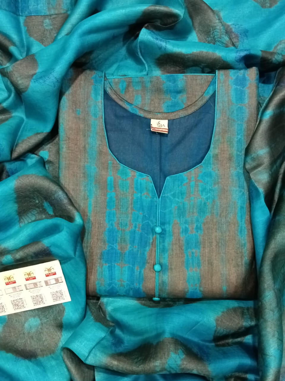 Pure Tussar Silk Semi Stitched Suit