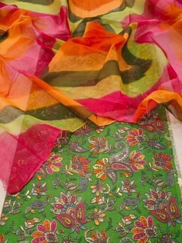 Unstitched Rajputi Cotton Suit - Color: Multi Color