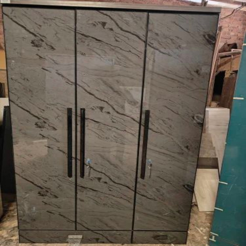 5 Door Beige Laminated Wooden Wardrobe