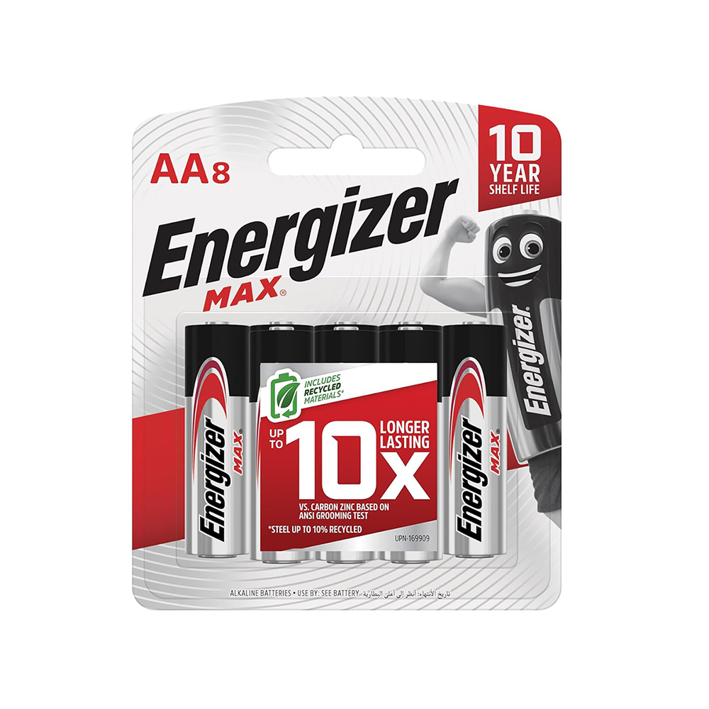 Energizer Max Alkaline Aa Batteries - Pack Of 8