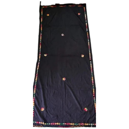 Black Cotton Bandhani Embroidered Dupatta