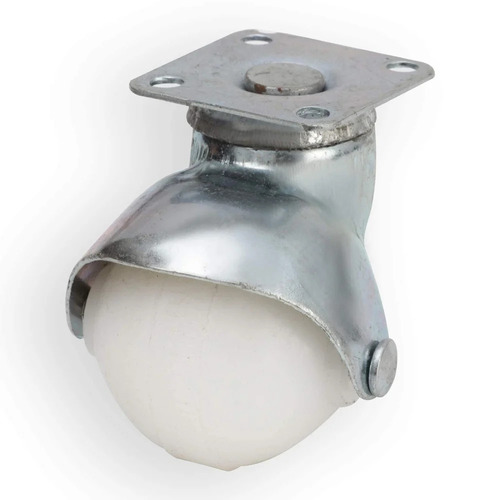 White Ball Caster Wheels - Finish: Powder Coated
