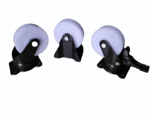 White Heavy Duty Forged Caster Wheels - Finish: Powder Coated