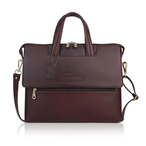 Dark Brown Leather Laptop Bag - Color: As Per The Customer Choice
