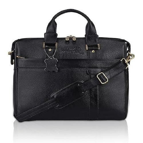 Dorper Moneyhill Black Leather Laptop Bags - Color: As Per The Customer Choice