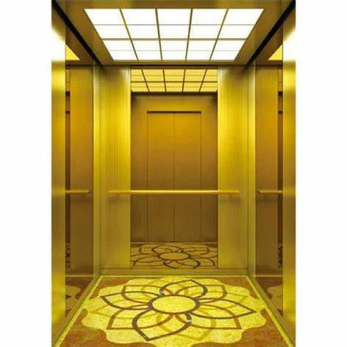 Golden Passenger Elevator - Material: Stainless Steel