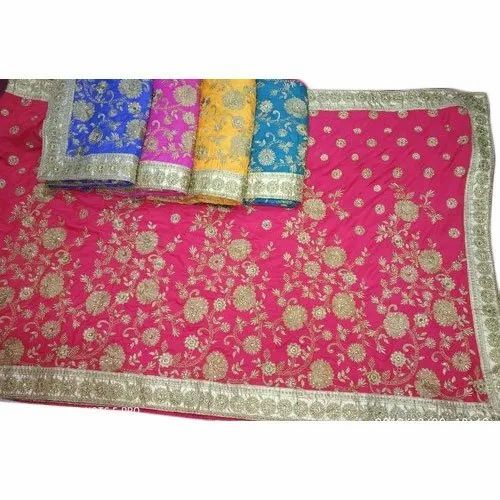 Ladies Stone Work Dupion Silk Sarees