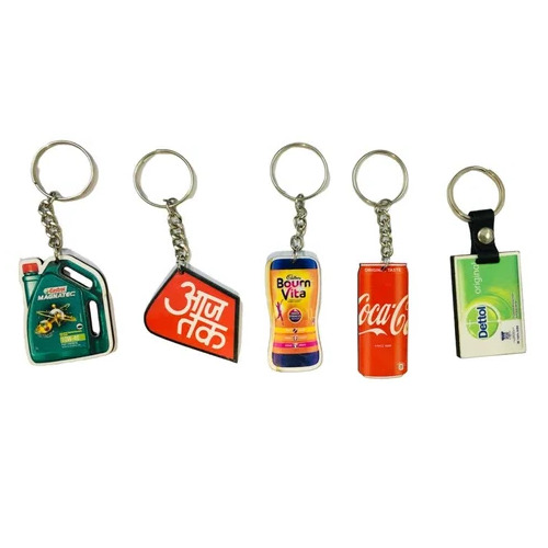 Multicolor Mdf Promotional Keychain