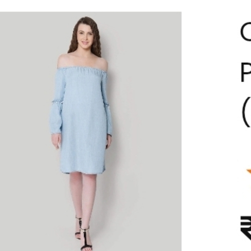 Only light blue pearl design dress