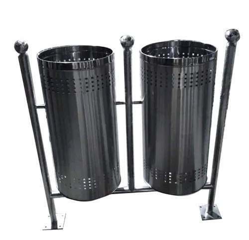Stainless Steel Hanging Double Pole Bin - Application: Waste Collection
