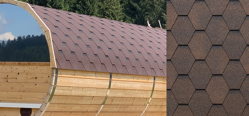 Tegola Eco Roof Hexagonal Roofing Shingles - Color: 509 - Mixed Red