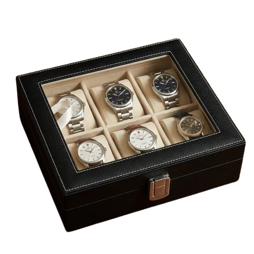 02 Premium 6-Slot Luxury Watch Organizer, 6 Slot