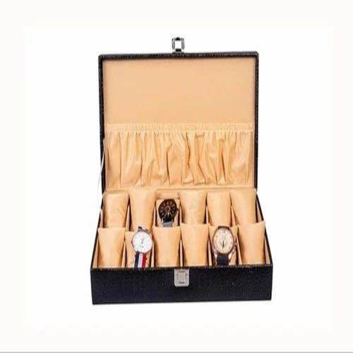04 Black Matt 12 Slot Watch Box