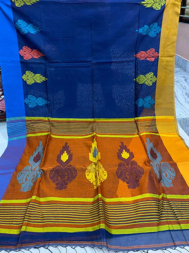 Pure Cotton Handloom Tant Sarees - Color: Multicolor