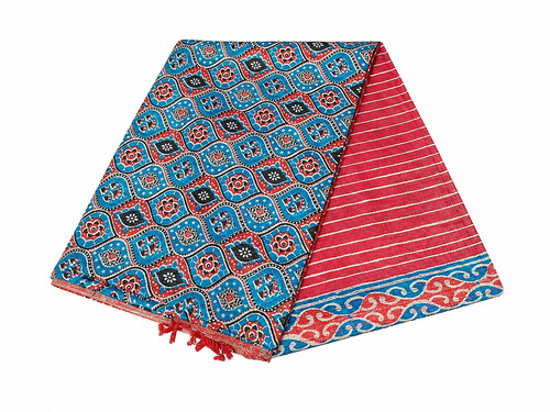Tussar Gichha Block Print Saree