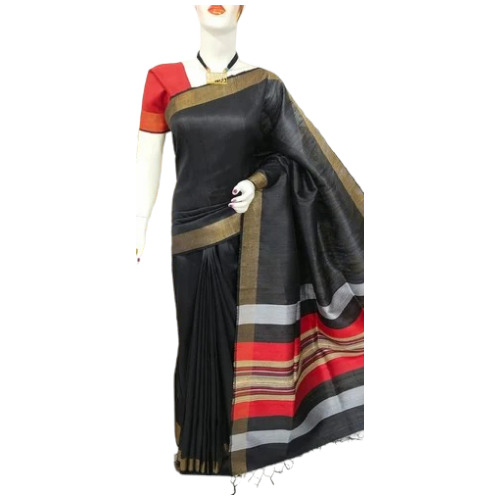 Tussar Raw Silk Saree - Color: Multicolor