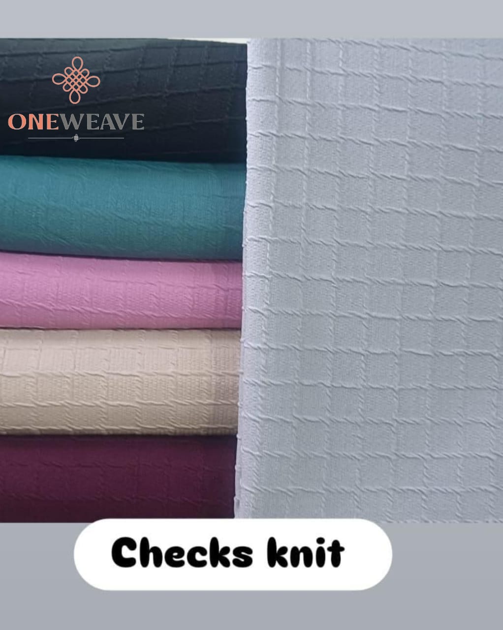 Checks Knit Polyester Lycra Fabric