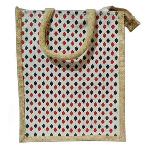 8 Kg Loop Handle Printed Jute Shopping Bag - Jute, 8 Kg, Multicolor | Eco Friendly, Durable