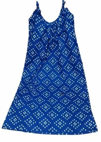Blue Printed Cotton Nighty