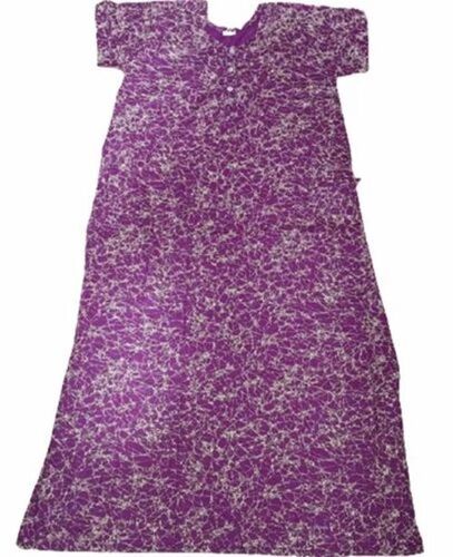 Purple Printed Cotton Nighty