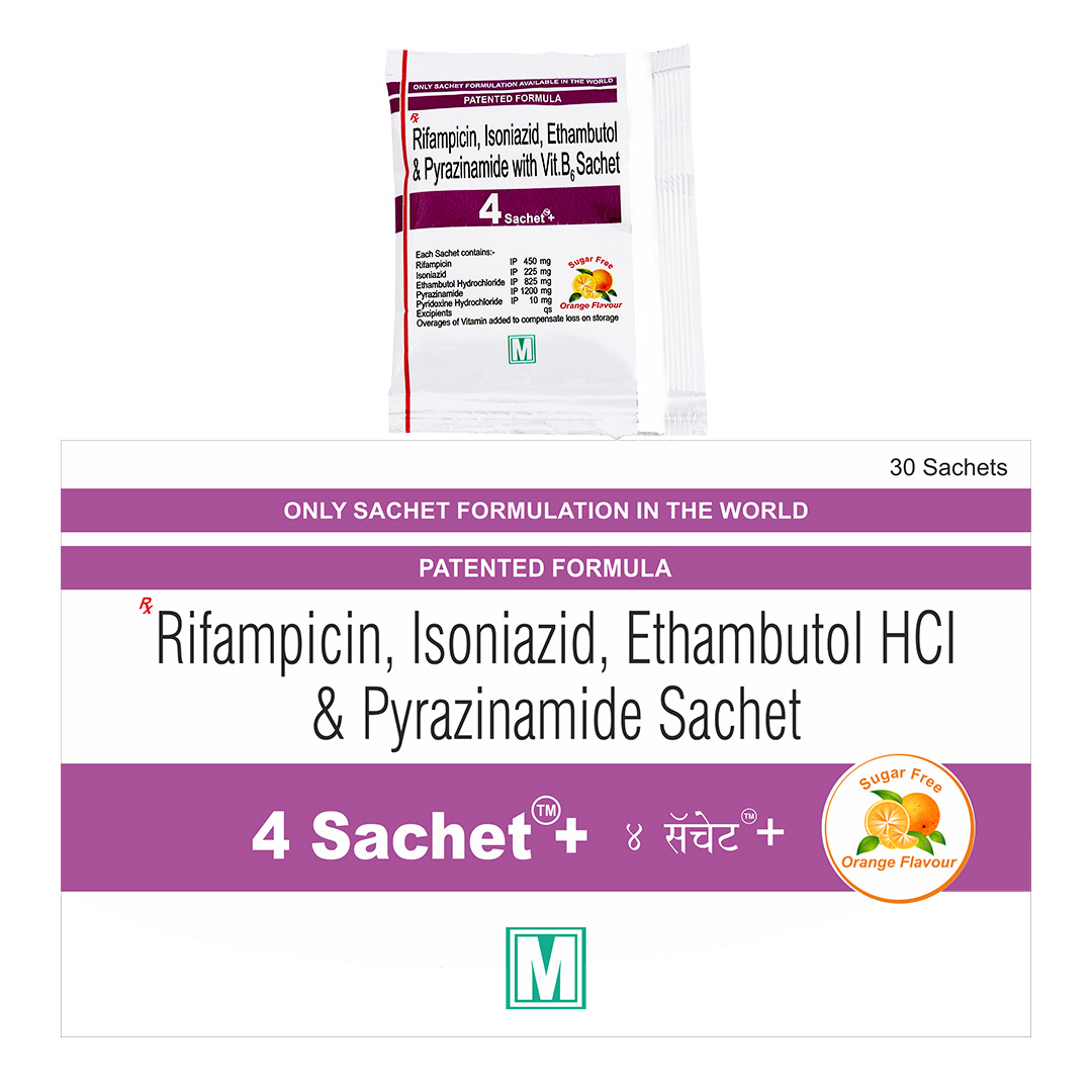 Rifampicin, Isoniazid, Ethambutol Hcl & Pyrazinamide Sachet (4 Sachet +) Patented Formula - Application: Pharmaceutical Industry
