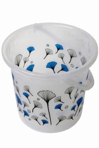 White Color Plastic Printed Water Bucket