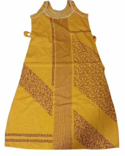 Yellow Printed Cotton Nighty