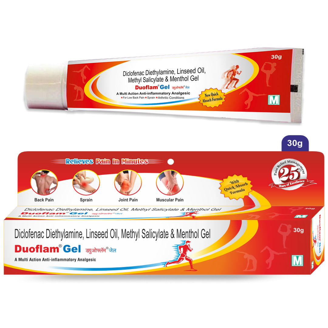 Diclofenac Gel with Linseed Oil, Methyl Salicylate & Menthol (Duoflam Gel)