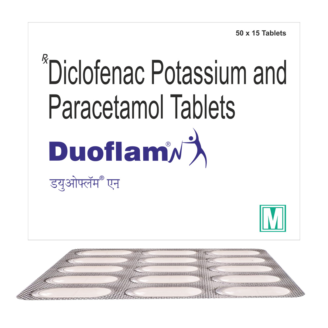 Diclofenac Potassium And Paracetamol Tablet (duoflam N) - Brand Name: Duoflam | Private Label | Third Party Manufacturing