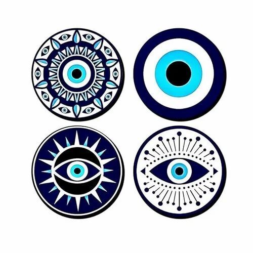 Evil Eye Wooden Table Coaster
