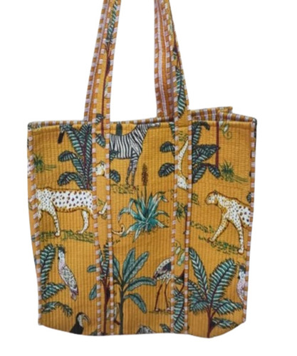 Jungle Printed Cotton Tote Bag