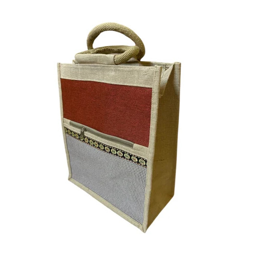 Ladies Printed Jute Handbag Shopping Bag