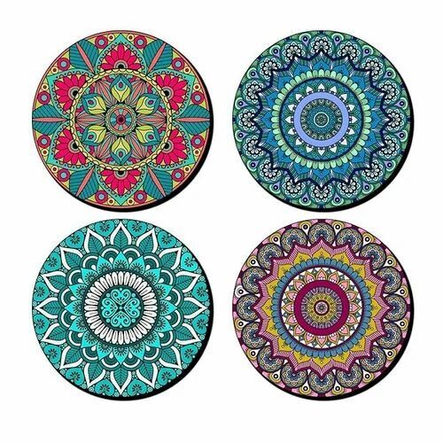 Mandala Art Printed Wooden Table Coaster