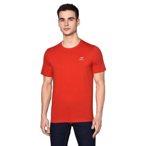 Red Mens Regular Fit T Shirt - Age Group: Adult