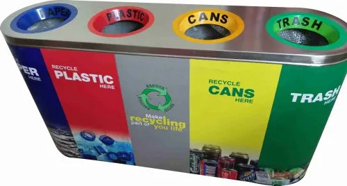 Stainless Steel 4 Compartment Dustbin - Application: Commercial