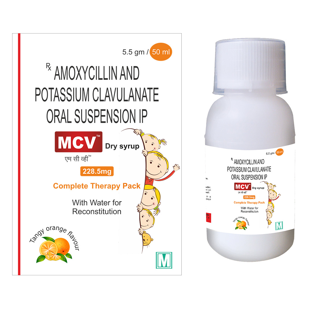 Amoxycillin And Potassium Clavulanate 5.5gm/50ml Oral Suspension (MCV Dry Syrup)