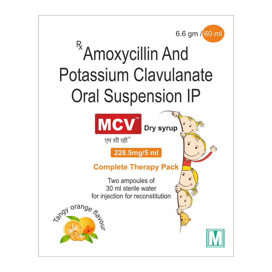 Amoxycillin And Potassium Clavulanate 6.6gm/60ml Oral Suspension (MCV Dry Syrup)