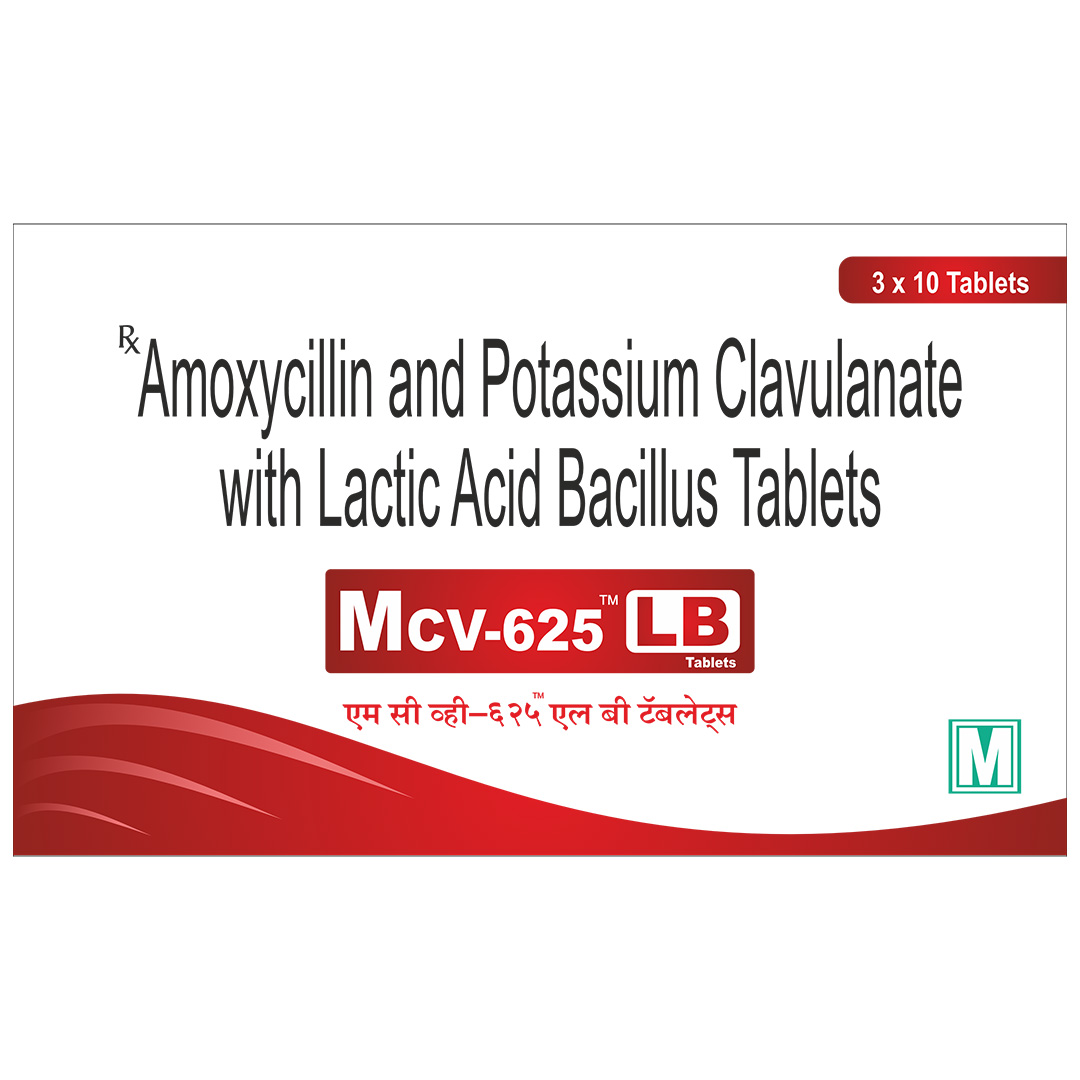 Amoxycillin And Potassium Clavulanate With Lactic Acid Bacillus Tablets (mcv 625 Lb)